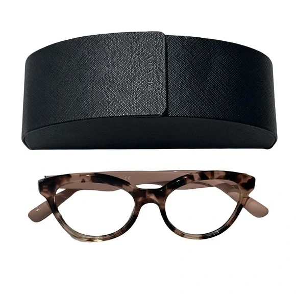 Prada Eyeglass Frames Tortoiseshell Nude Arms Case Included - Picture 1 of 11
